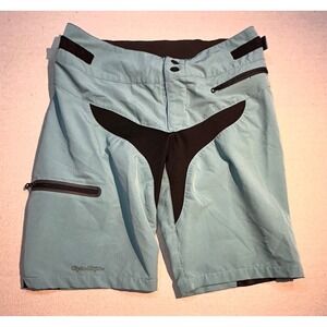 Troy Lee Designs Mens XL MTB Mountain Bike Shorts Blue Black Skyline Pockets